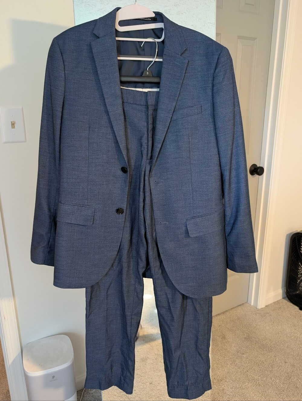 H&M Men's Navy Blue Two-Piece Suit Jacket & Pants
